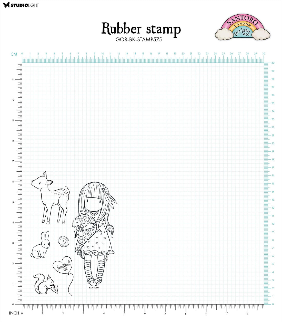 Santoro Gorjuss BE KIND TO ALL CREATURES Cling Rubber Stamp 6pc