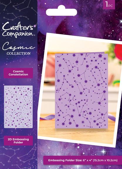 Crafter’s Companion Cosmic Collection COSMIC CONSTELLATION 2D Embossing Folder 1pc