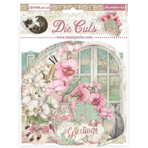 Stamperia ORCHIDS AND CATS Chipboard Die Cuts