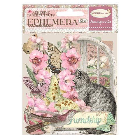 Stamperia ORCHIDS AND CATS Adhesive Ephemera Cutouts