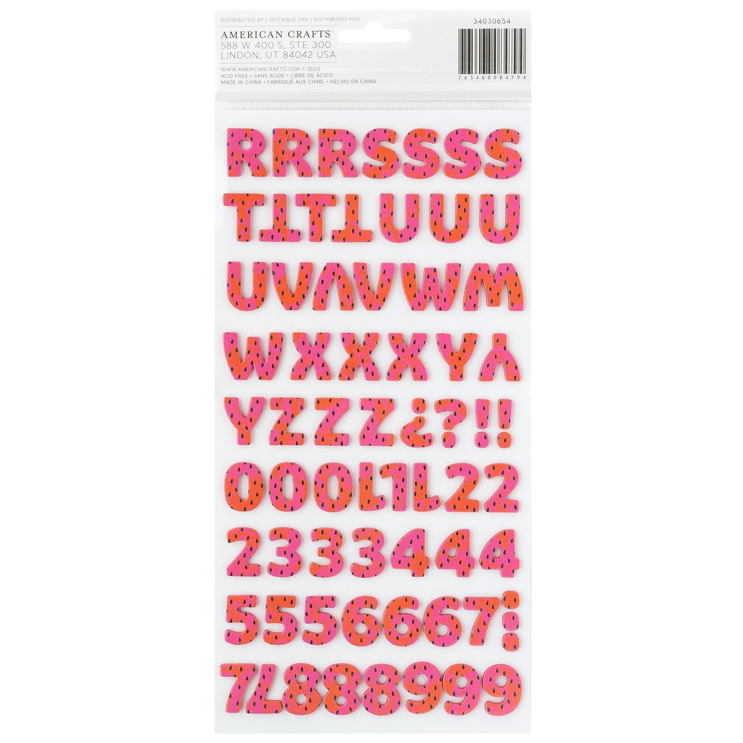 Thickers Pebbles FUN IN THE SUN Foam Letter Stickers 137pc