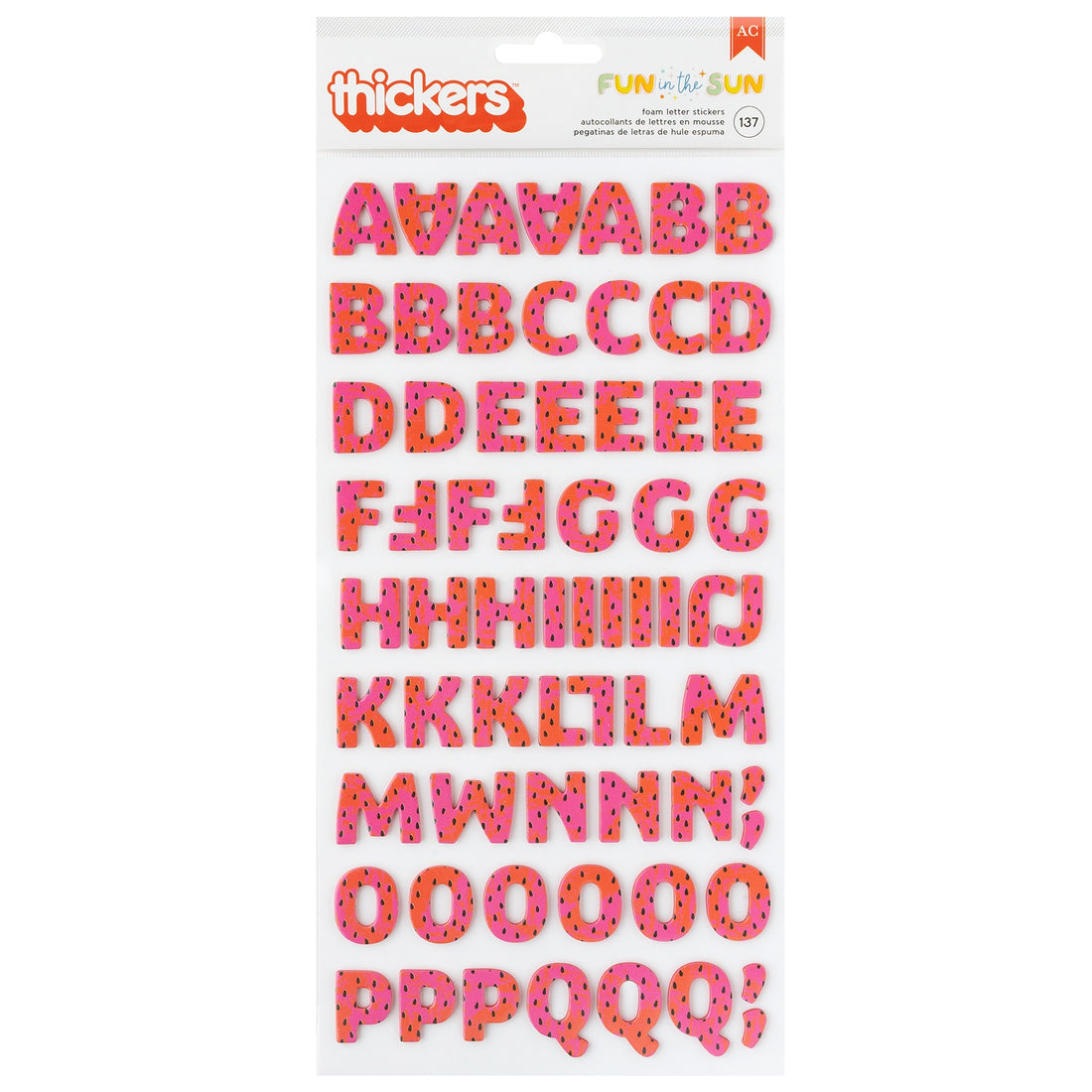 Thickers Pebbles FUN IN THE SUN Foam Letter Stickers 137pc