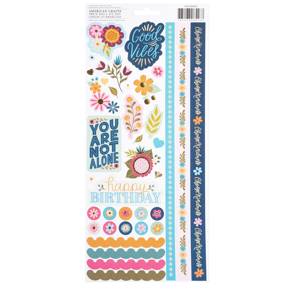 Pink Paislee JOYFUL NOTES Stickers 80pc