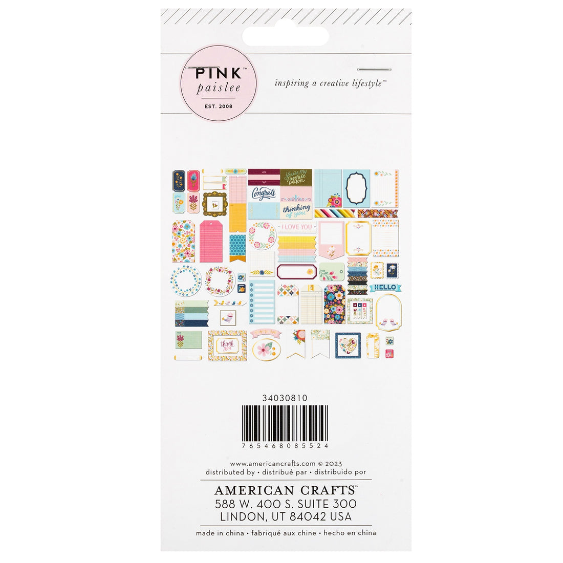 Pink Paislee JOYFUL NOTES TAGS Ephemera 61pc