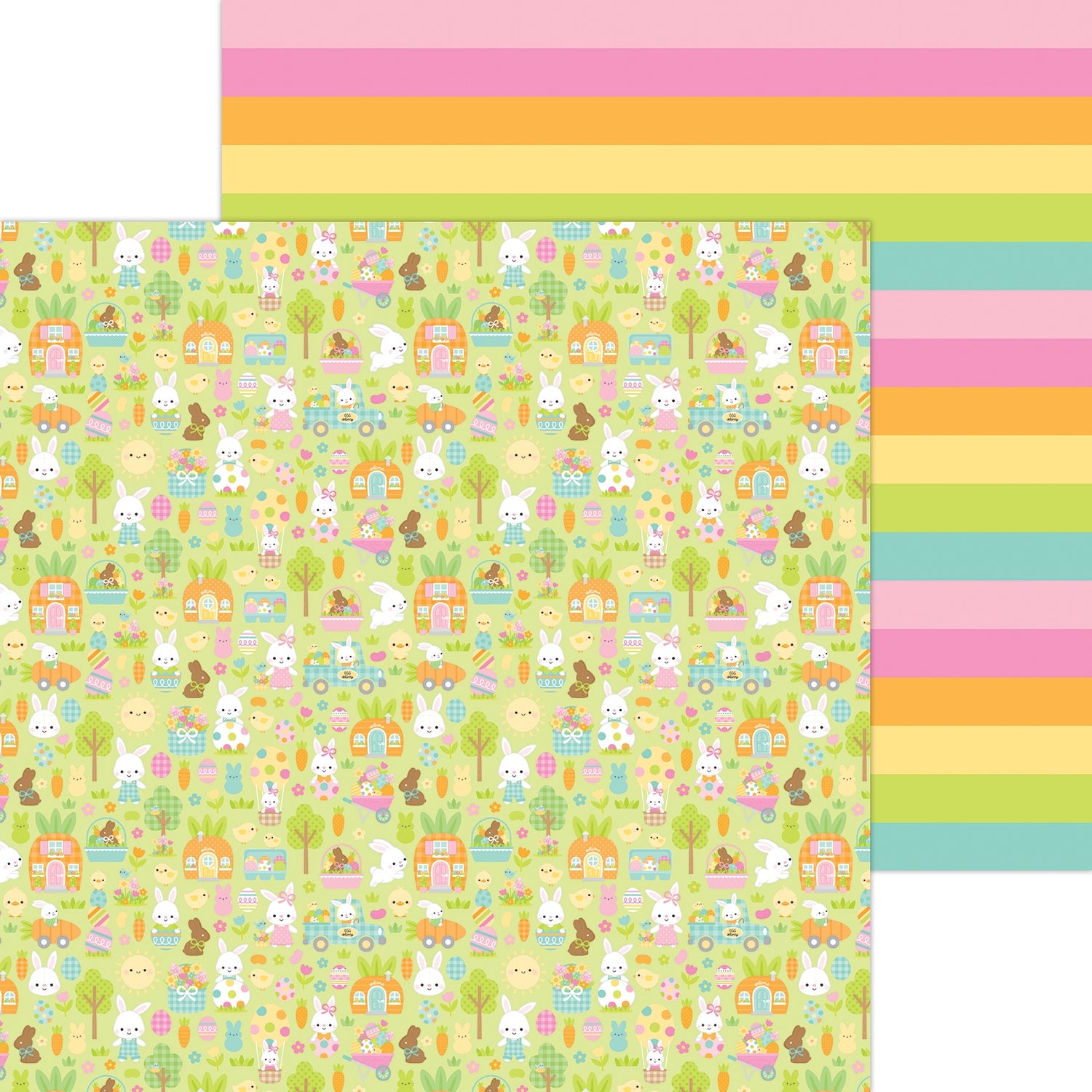 Doodlebug BUNNY HOP 12x12 Scrapbook Paper