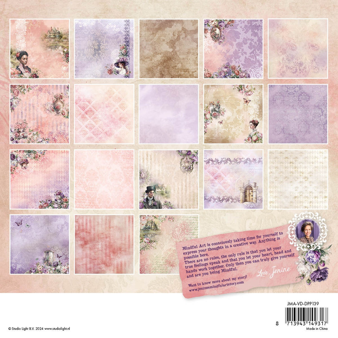 Studio Light Jenine’s Mindful VICTORIAN DREAMS 8”X8” Paper Pad
