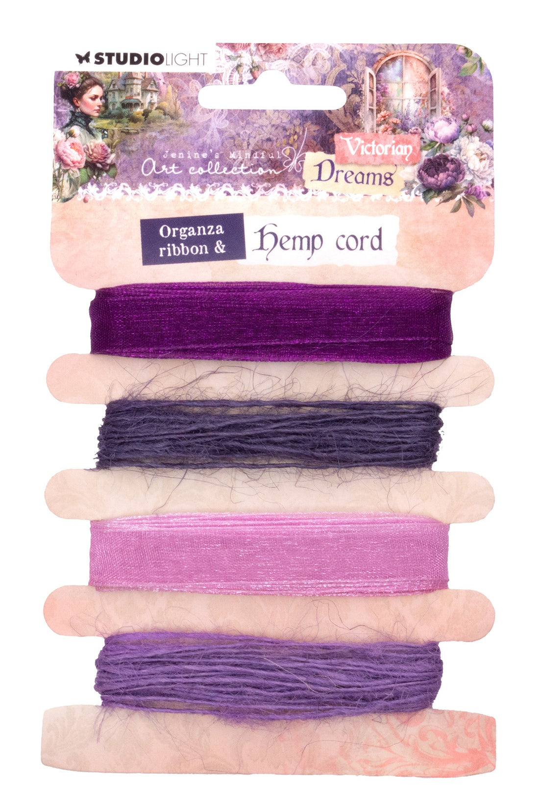 Studio Light Jeanine’s Mindful VICTORIAN DREAMS ORGANZA RIBBON & Hemp Cord
