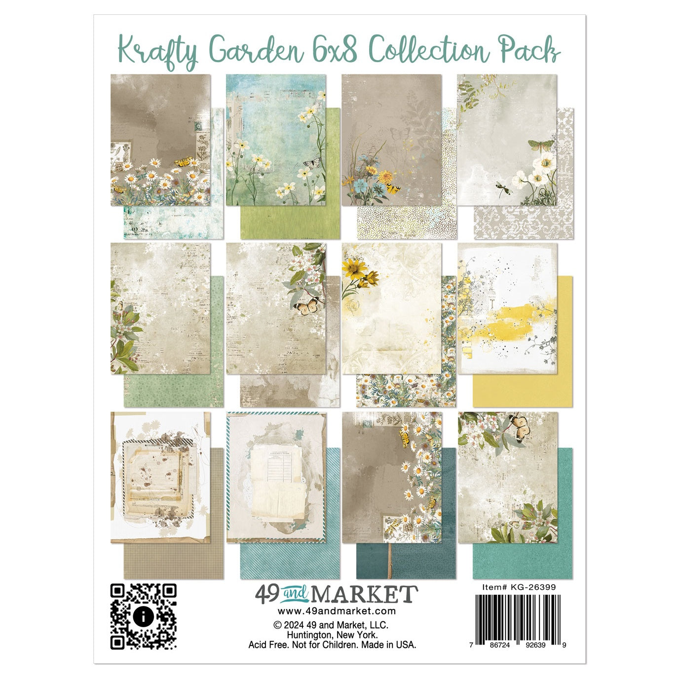 49 and Market KRAFTY GARDEN 6”X8” Collection Pack