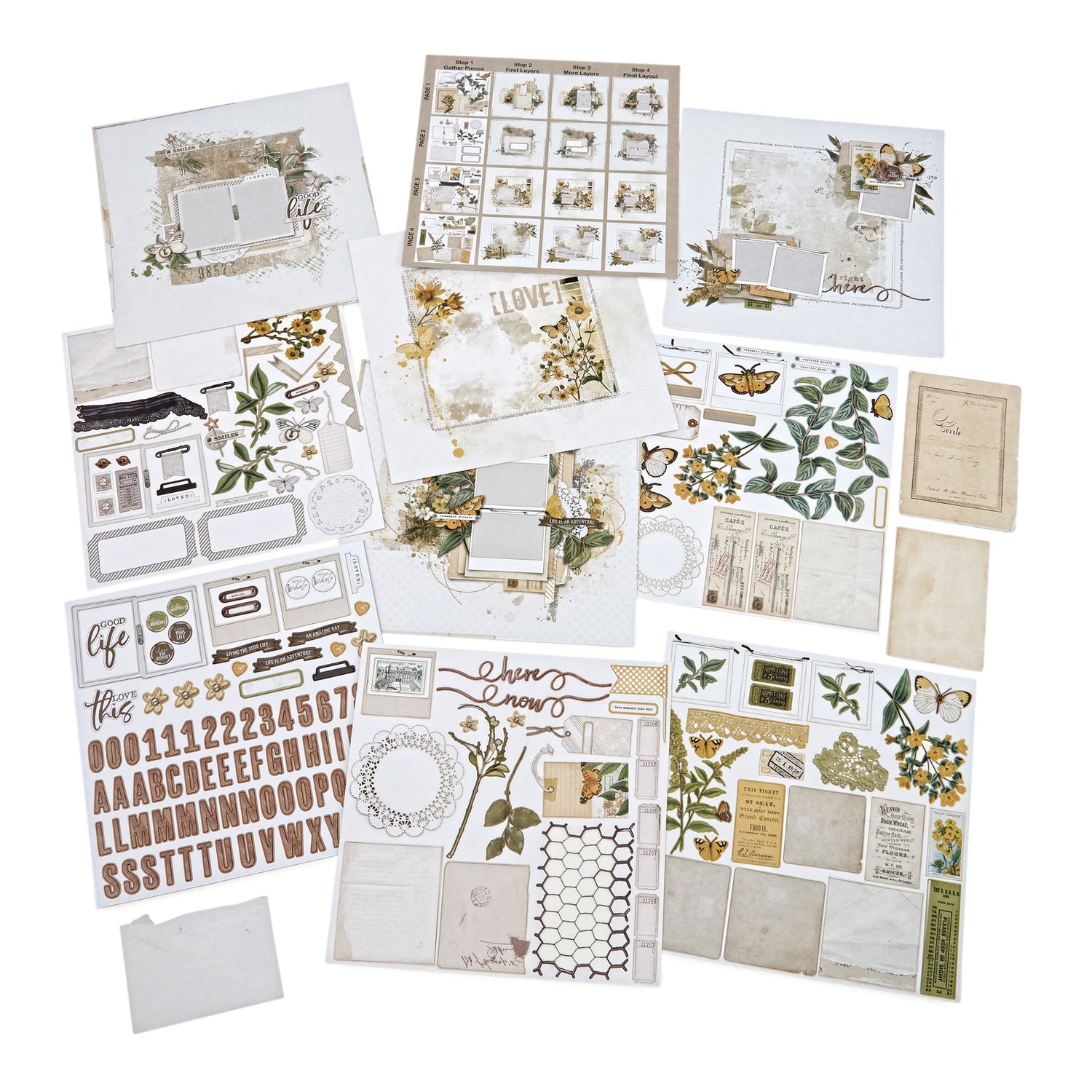 49 and Market KRAFTY GARDEN PAGE KIT Scrapbook