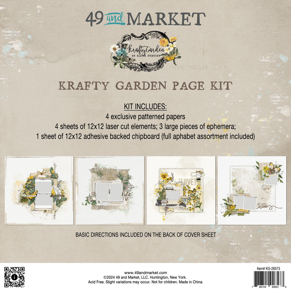 49 and Market KRAFTY GARDEN PAGE KIT Scrapbook