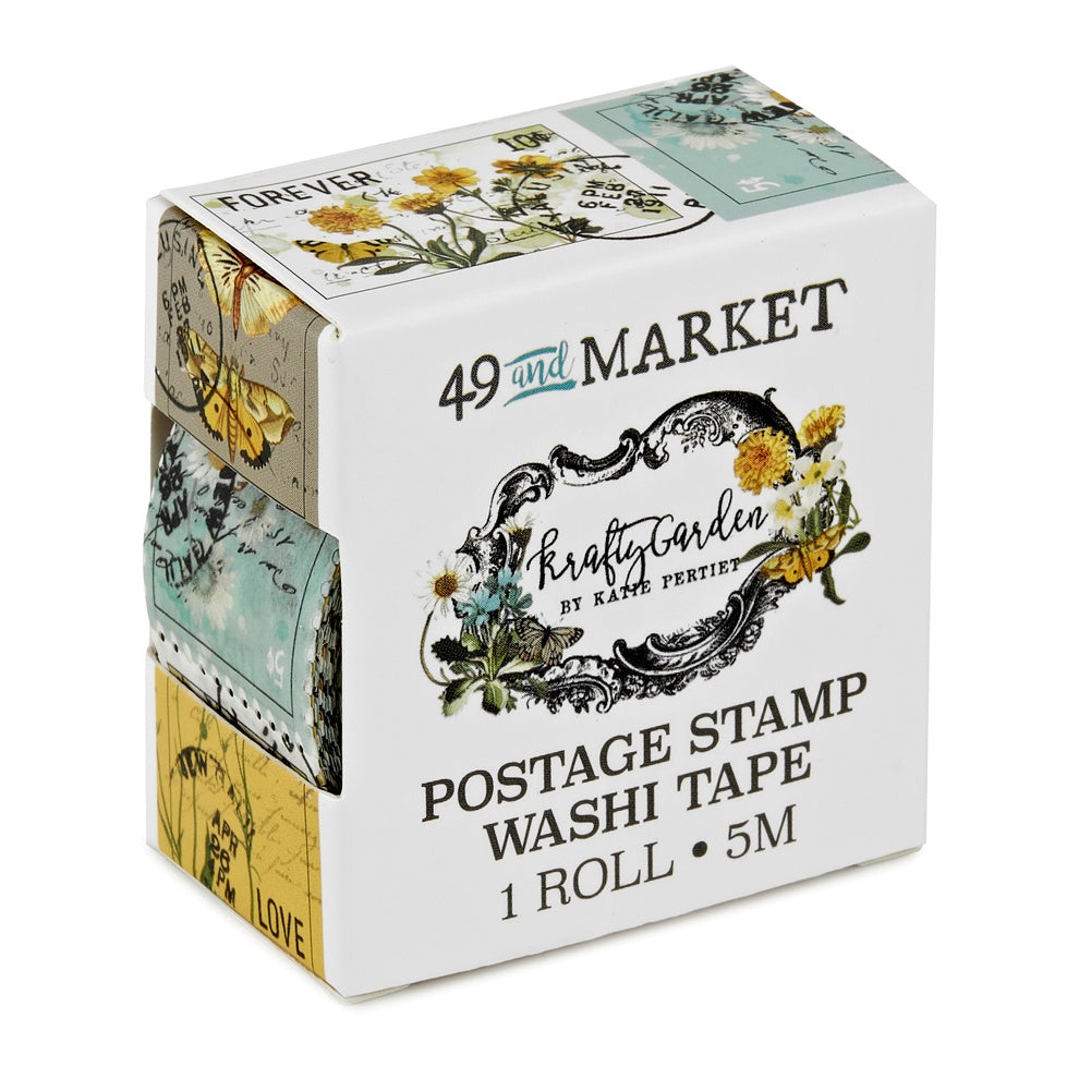 49 and Market Krafty Garden POSTAGE STAMP WASHI TAPE 1 Roll