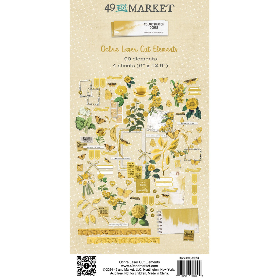 49 and Market Color Swatch OCHRE LASER CUT ELEMENTS 99pc