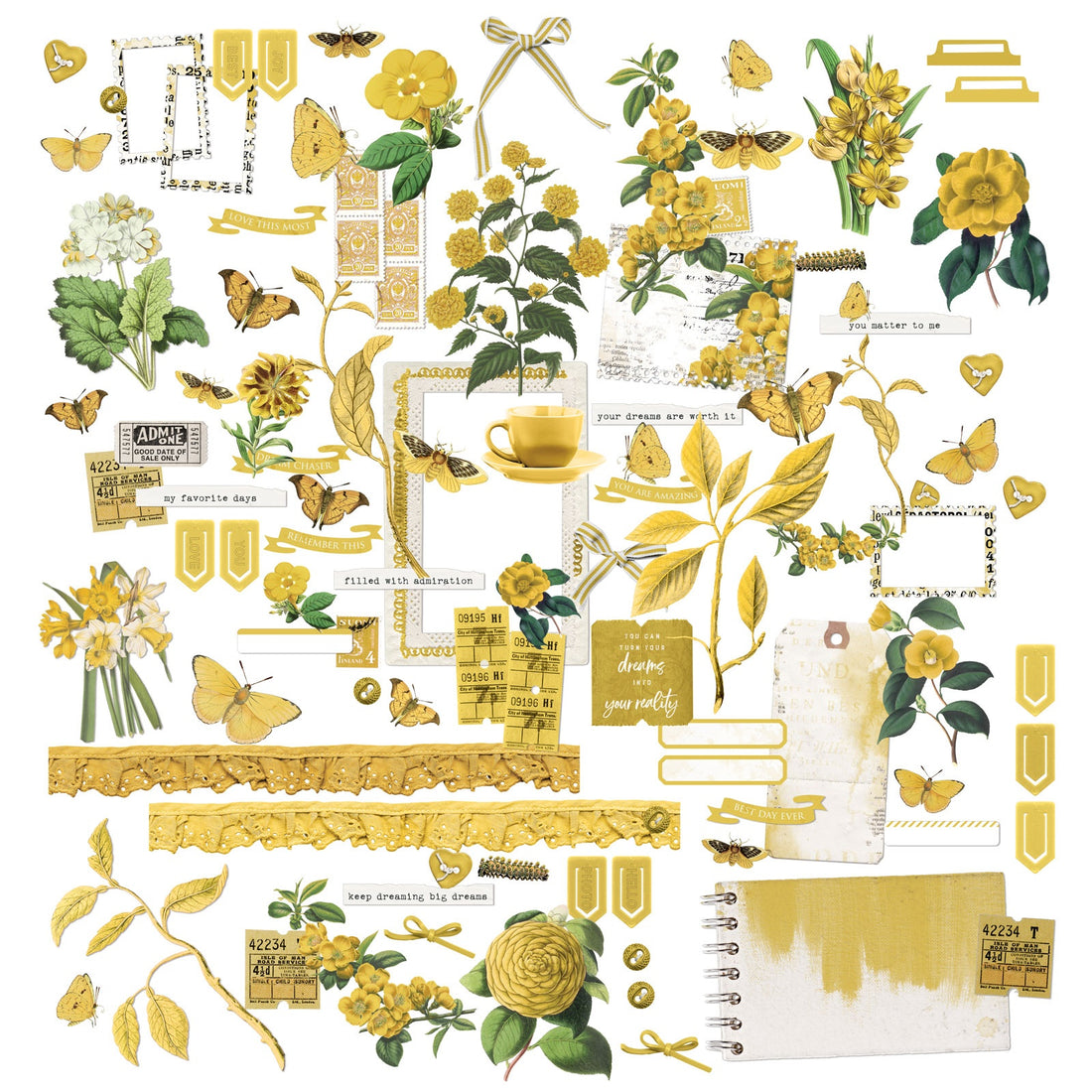 49 and Market Color Swatch OCHRE LASER CUT ELEMENTS 99pc