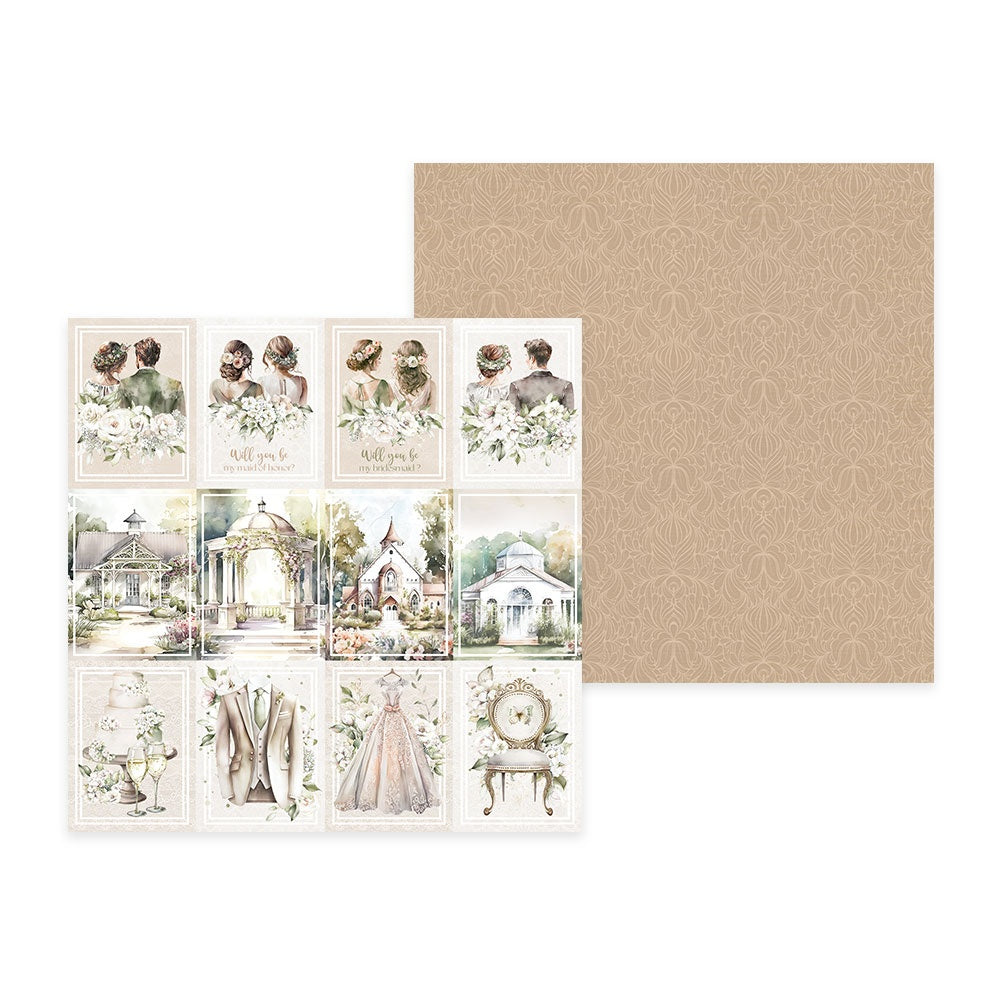 P13 LOVE AND LACE Wedding 6&quot;X6&quot; Designer Paper Pack 24pc