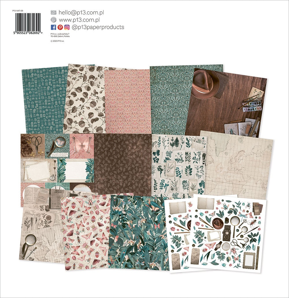 P13 NATURALIST Bugs 12&quot;X12&quot; Designer Paper Pack 14pc