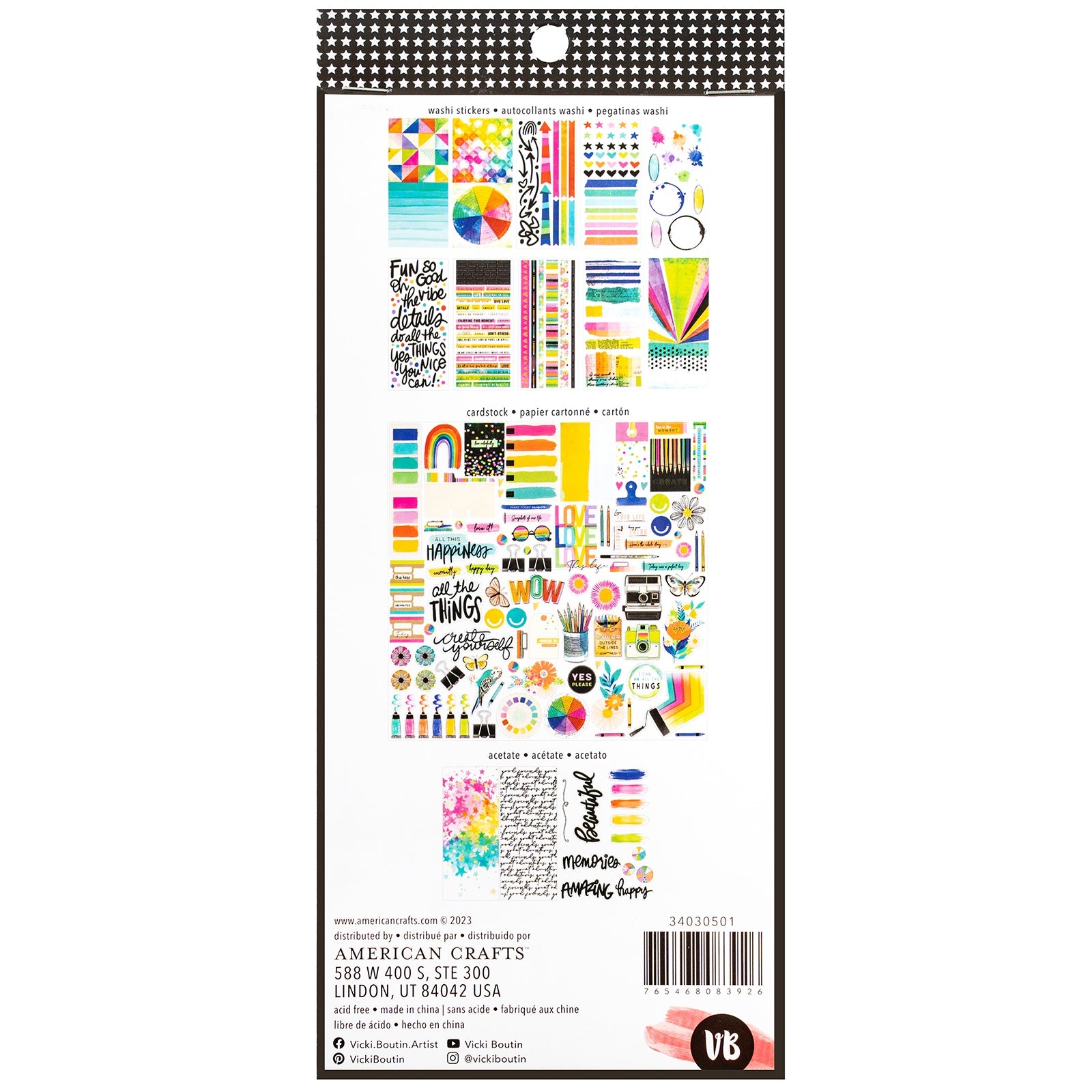 American Crafts Vicki Boutin ART FOR EVERYONE Ephemera Pack 325pc