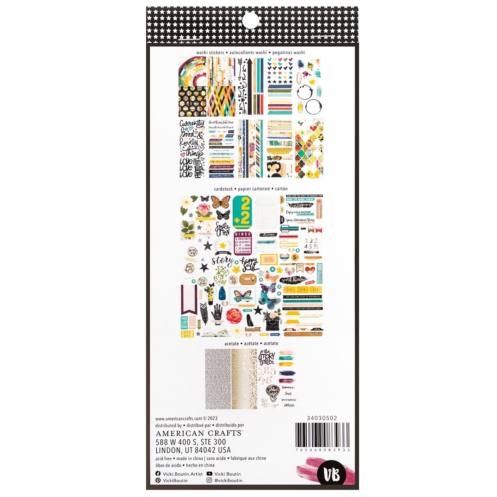 American Crafts Vicki Boutin ART FOR EVERYONE Ephemera Pack 267pc