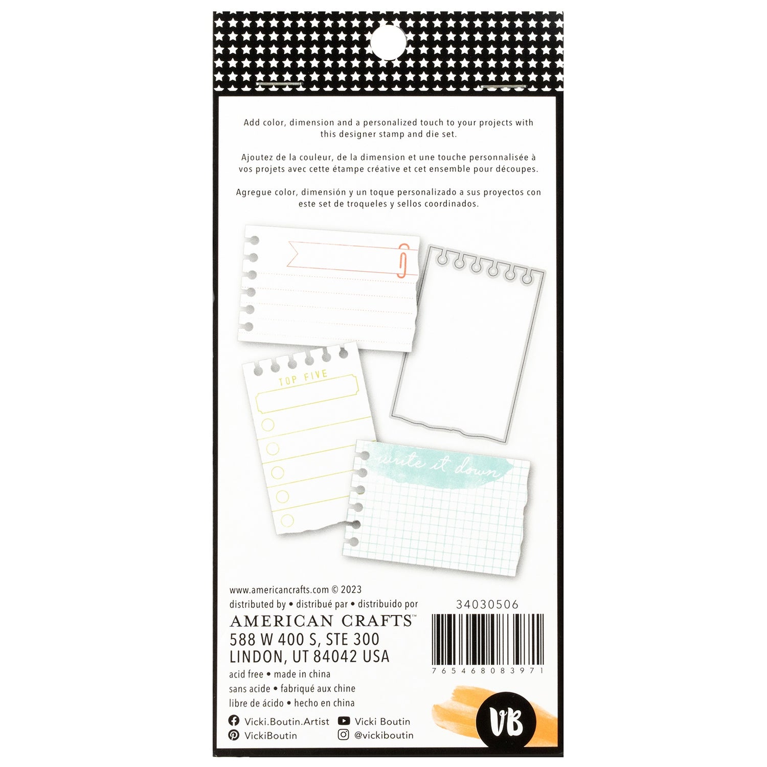 Vicki Boutin ART FOR EVERYONE NOTEPAD Stamp &amp; Die Set 4pc