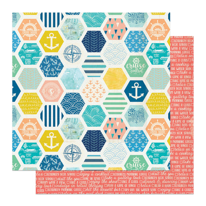 Photoplay Anchors Aweigh ON CRUISE CONTROL 12”X12” Scrapbook Paper