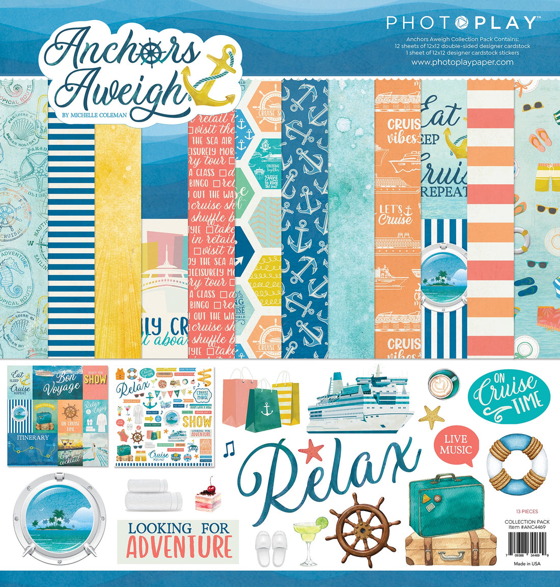 Photoplay ANCHORS AWEIGH 12X12 Scrapbook Collection Pack