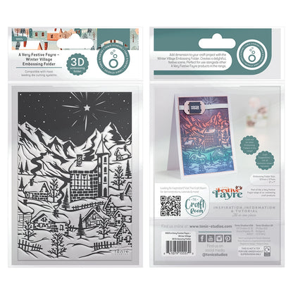 Tonic Studios A Very Festive Fayre WINTER VILLAGE 3D Embossing Folder
