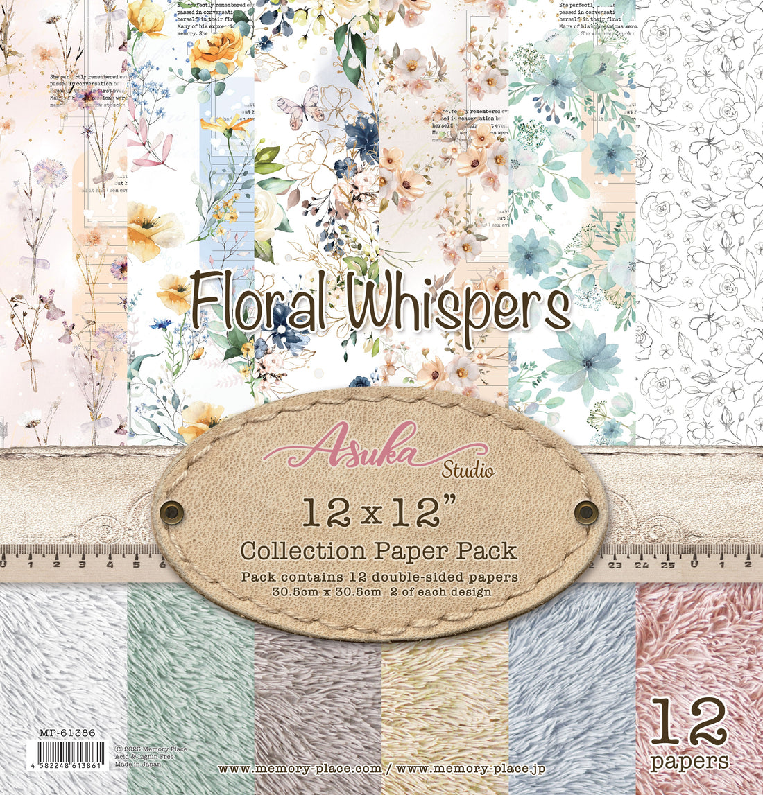 Asuka Studio FLORAL WHISPERS 12X12 Collection Paper Pad 12 Sheets