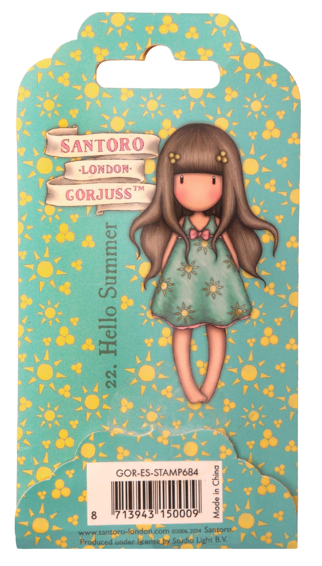 Santoro Gorjuss 22. HELLO SUMMER Cling Rubber Stamp 1pc