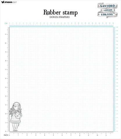 Santoro Gorjuss 21. BEACHBALL Collectable Cling Rubber Stamp