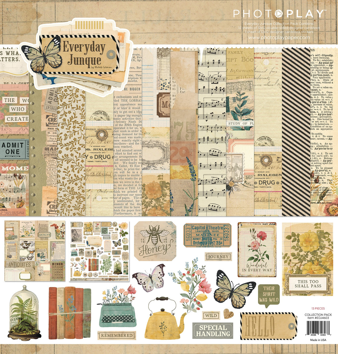 Photoplay EVERYDAY JUNQUE 12X12 Paper Collection Pack