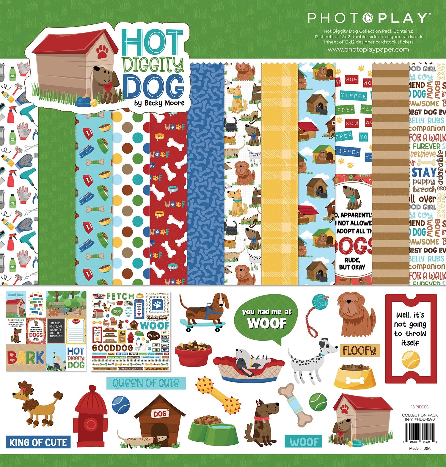 Photoplay HOT DIGGITY DOG 12X12 Collection Pack 13pc