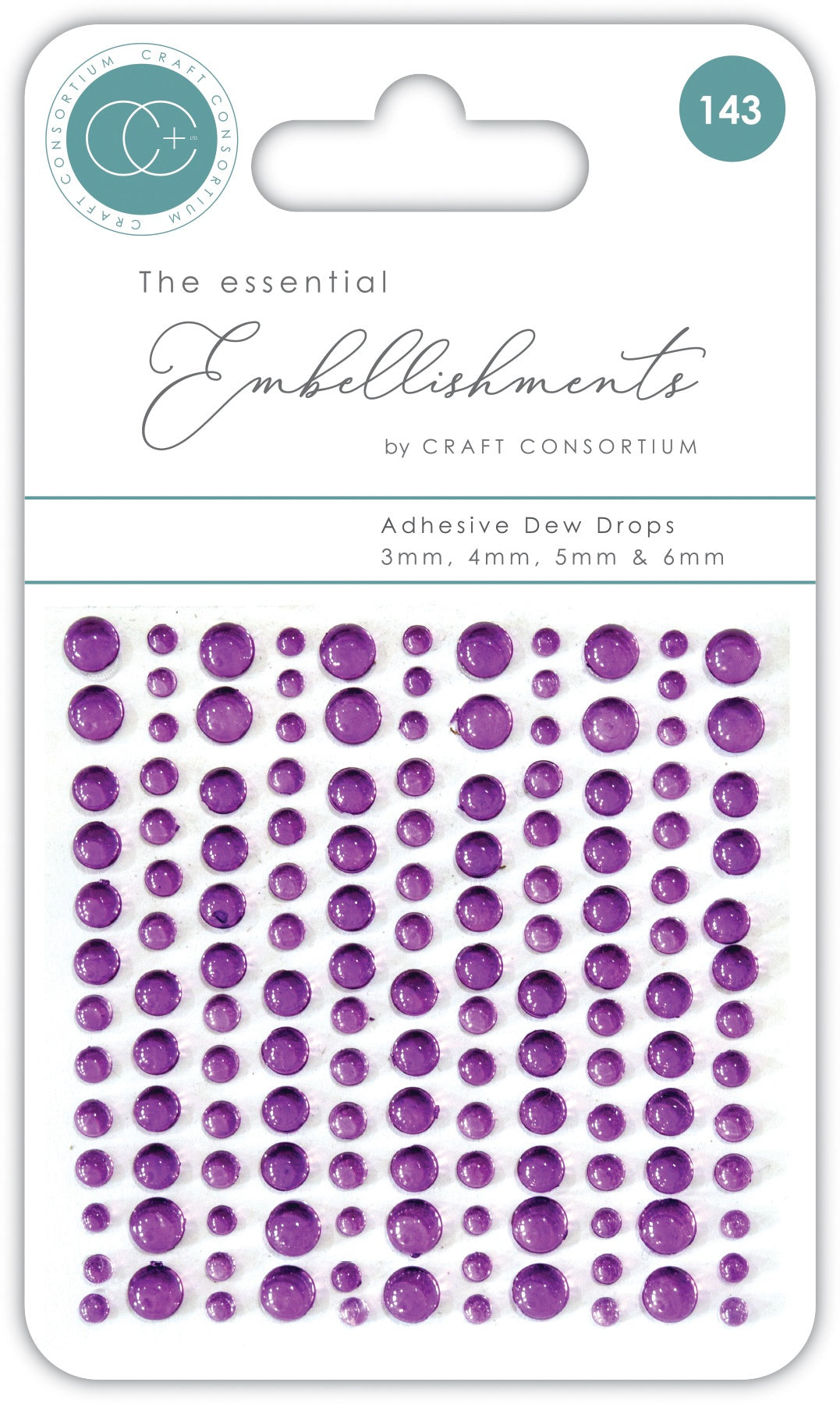 Craft Consortium PURPLE Adhesive Dew Drops 143pc