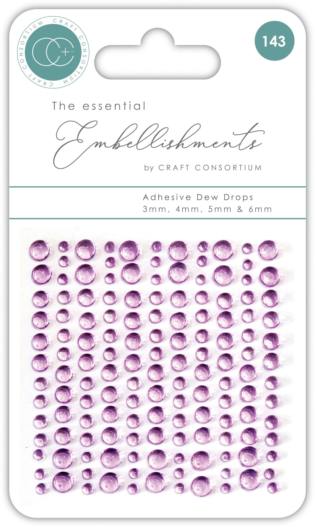 Craft Consortium LILAC Adhesive Dew Drops 143pc