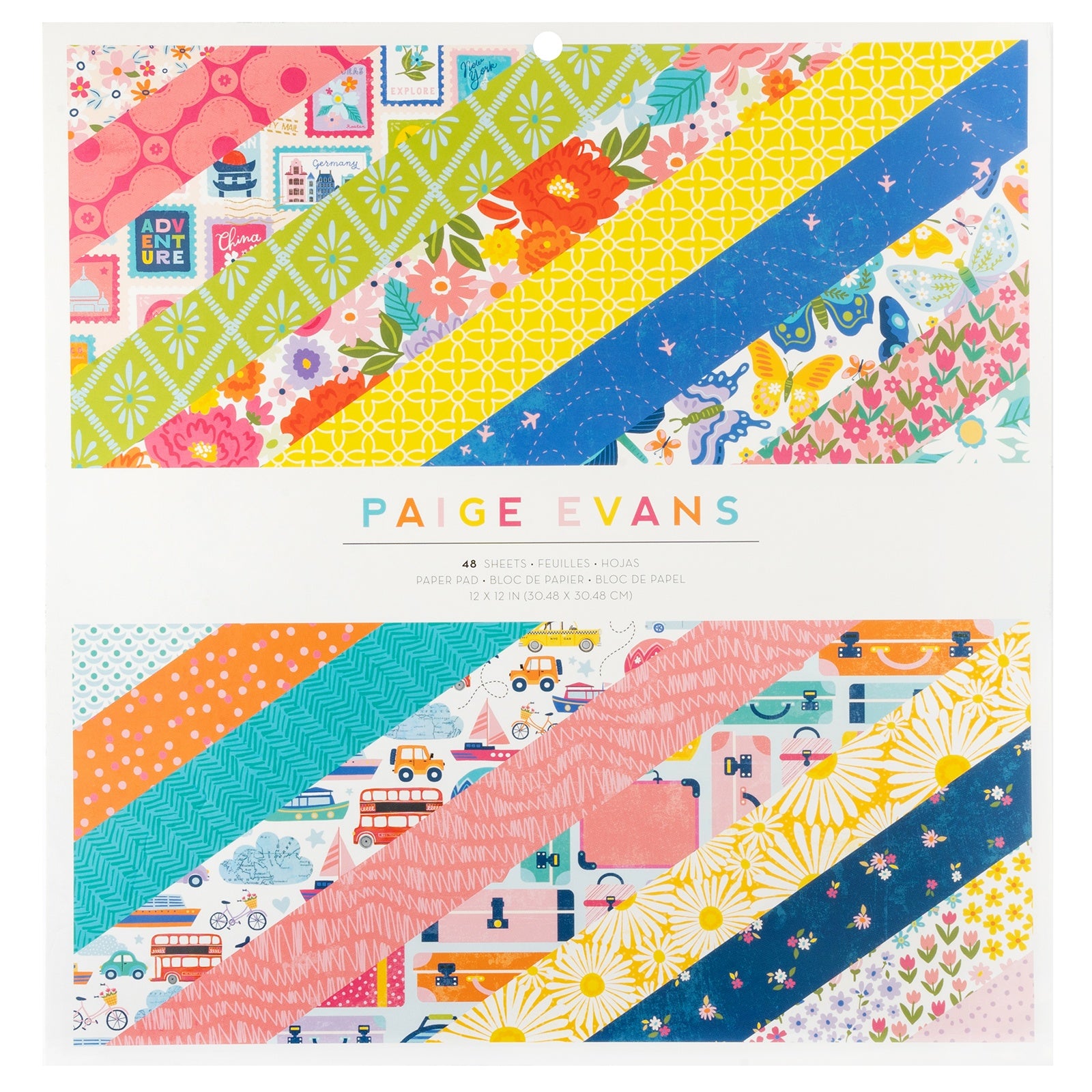 Paige Evans ADVENTUROUS PAPER PAD 12&quot;X12&quot; 48pc