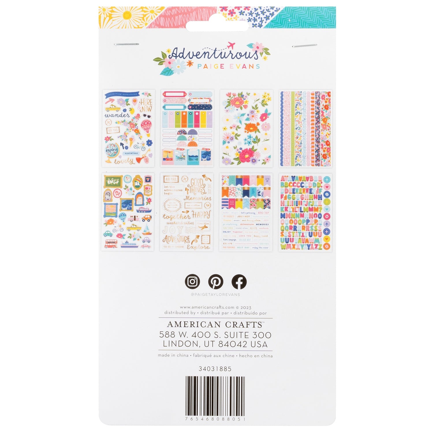 Paige Evans ADVENTUROUS Stickers 340pc