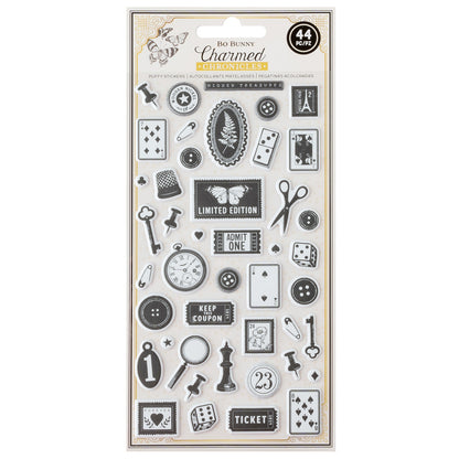 BoBunny CHARMED CHRONICLES Puffy Stickers 44pc