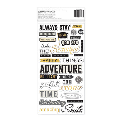 Thickers BoBunny CHARMED CHRONICLES Foam Phrase Stickers