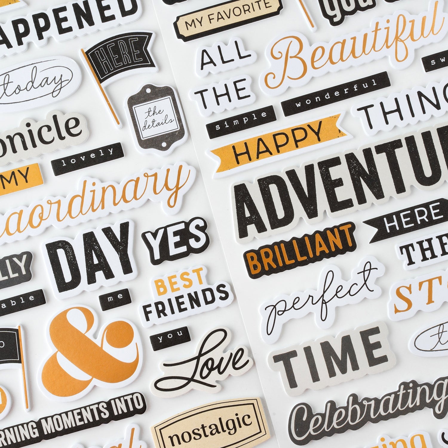 Thickers BoBunny CHARMED CHRONICLES Foam Phrase Stickers