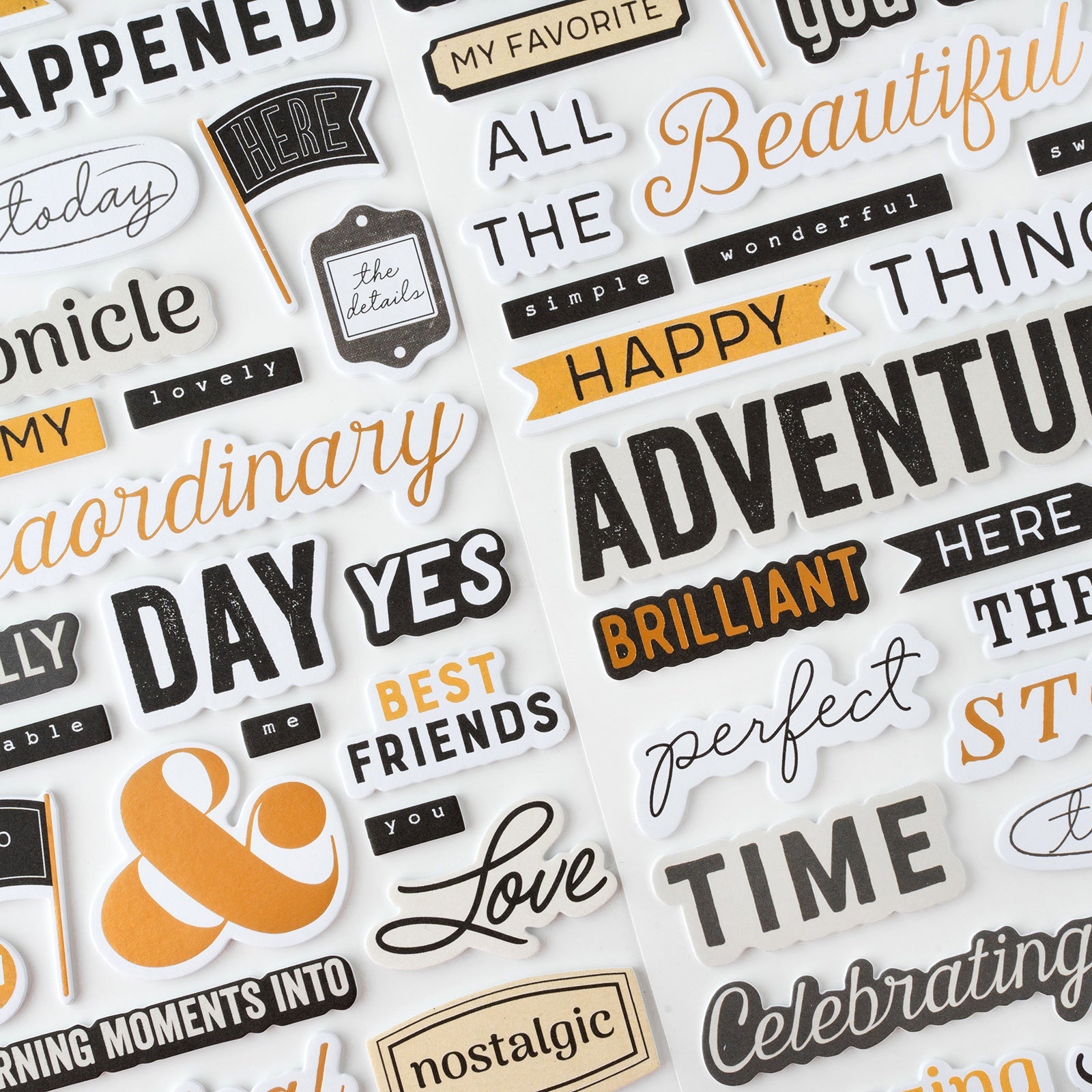 Thickers BoBunny CHARMED CHRONICLES Foam Phrase Stickers