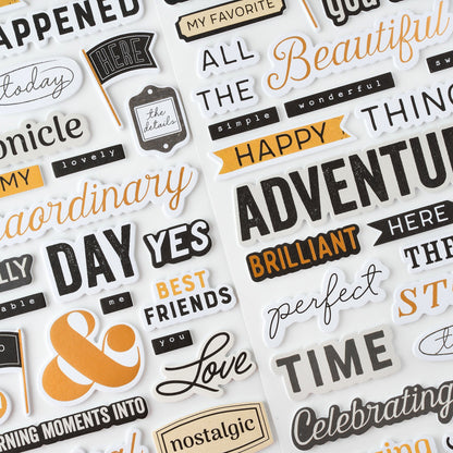 Thickers BoBunny CHARMED CHRONICLES Foam Phrase Stickers