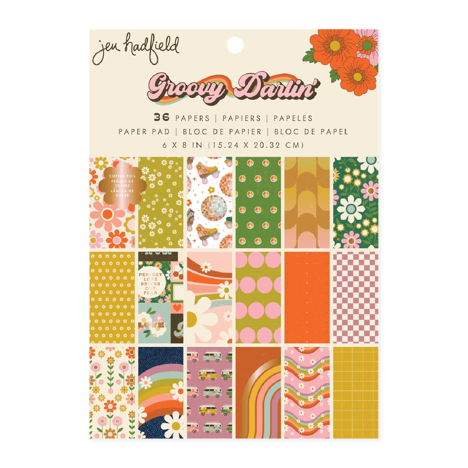 Jen Hadfield GROOVY DARLIN’ 6"X8" Paper Pad 36pc