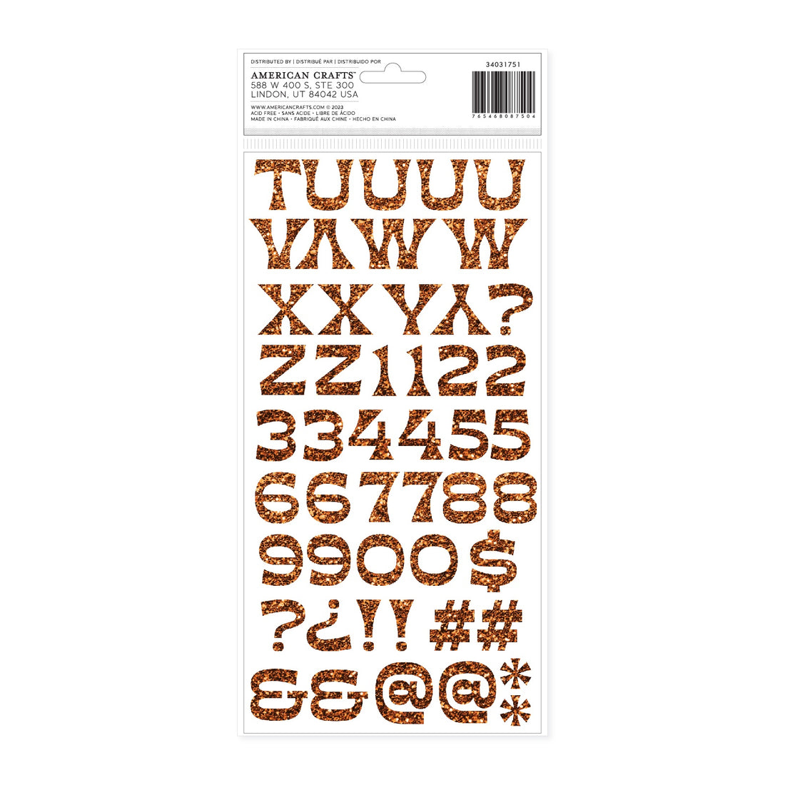 Thickers GROOVY DARLIN Glitter Foam Letter Stickers