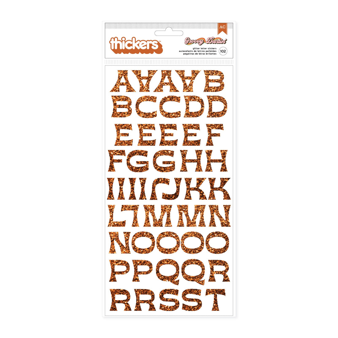 Thickers GROOVY DARLIN Glitter Foam Letter Stickers