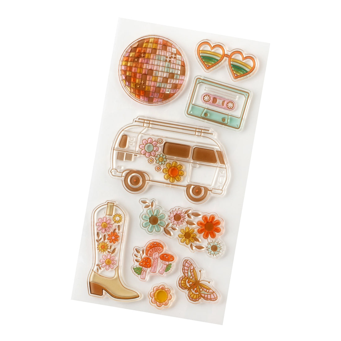 Jen Hadfield GROOVY DARLIN’ Clear Stamps 9pc