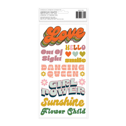 Thickers Jen Hadfield GROOVY DARLIN’ Foam Phrase Stickers