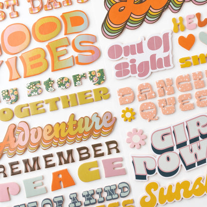 Thickers Jen Hadfield GROOVY DARLIN’ Foam Phrase Stickers