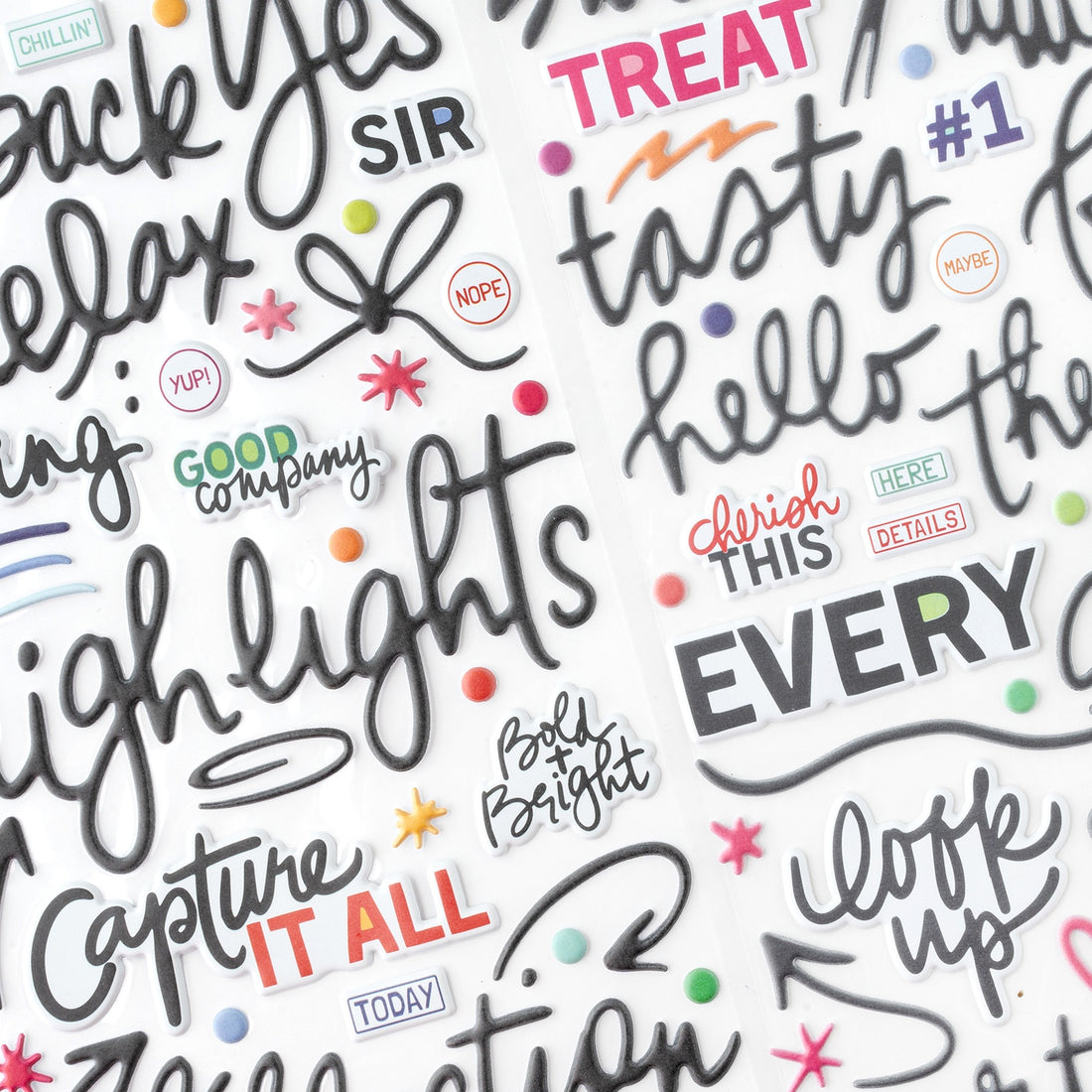 Thickers Vicki Boutin BOLD + BRIGHT Puffy Title Stickers 110pc