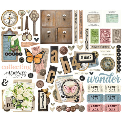 Simple Stories SIMPLE VINTAGE JUNK DRAWER Bits &amp; Pieces 57pc