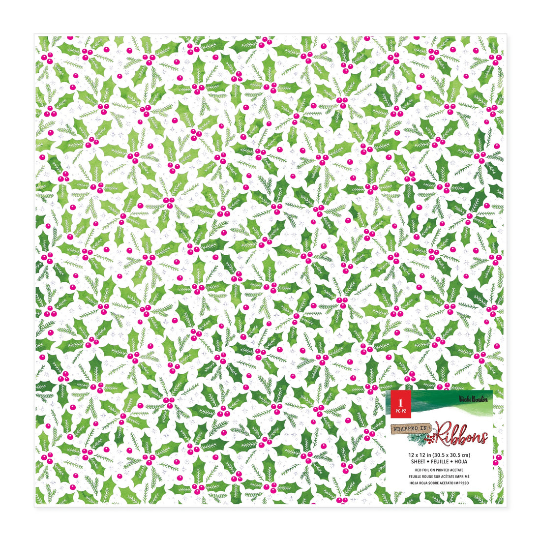 Vicki Boutin WRAPPED IN RIBBONS 12”X12” Printed Acetate Sheet