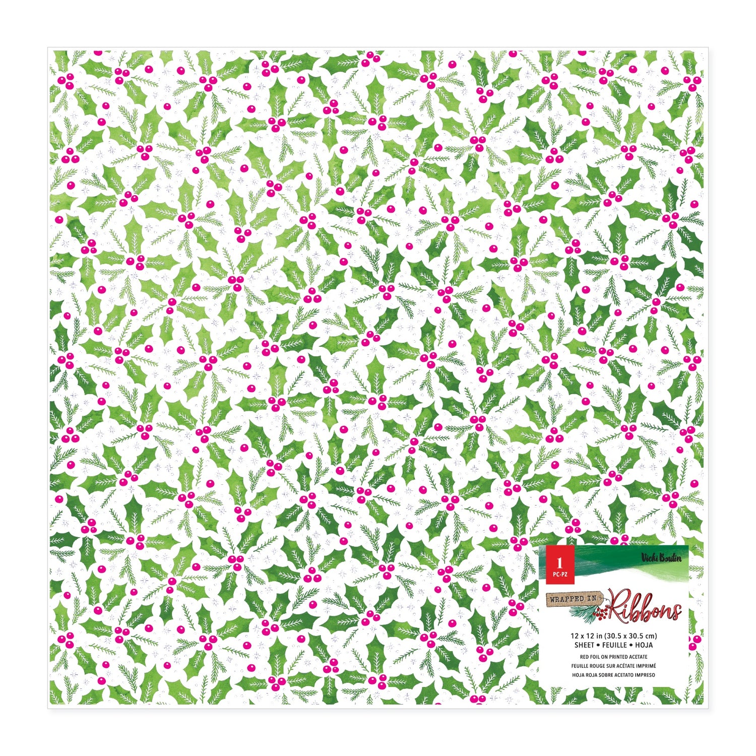 Vicki Boutin WRAPPED IN RIBBONS 12”X12” Printed Acetate Sheet