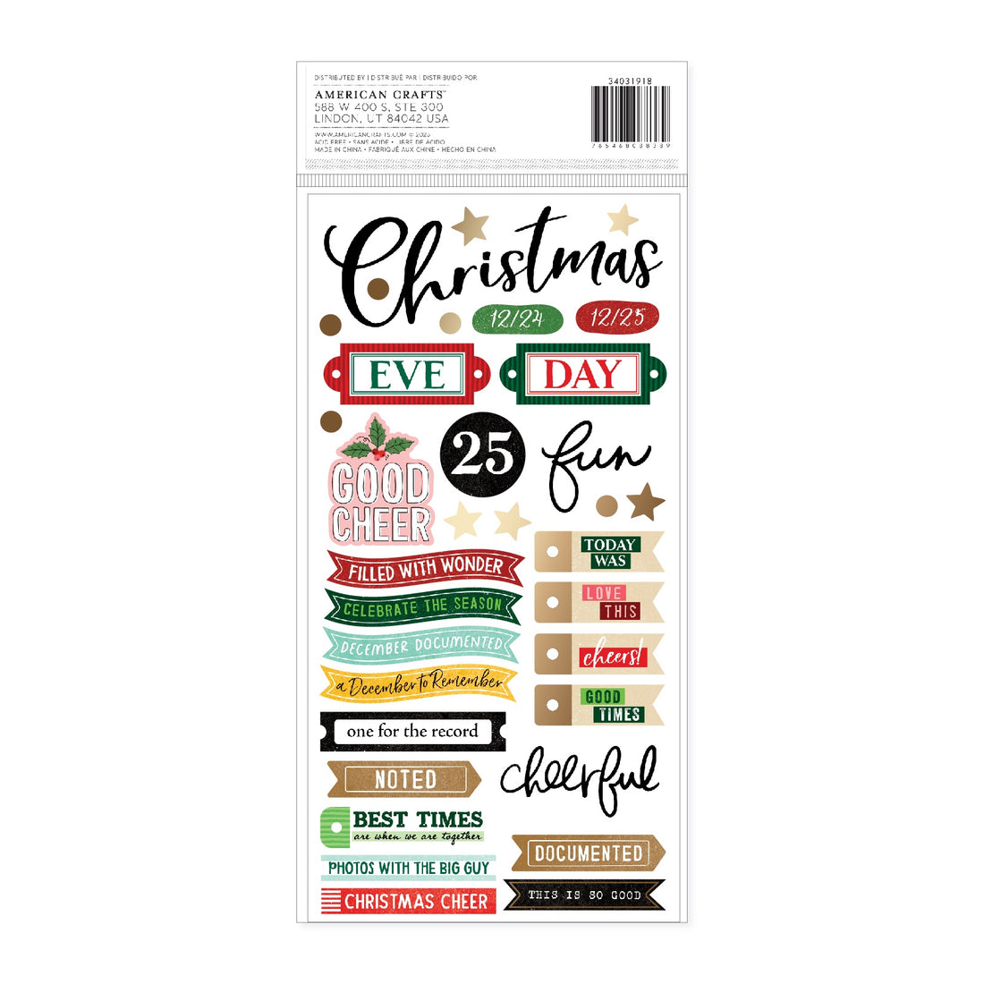 Thickers Vicki Boutin WRAPPED IN RIBBONS Foam Phrase Stickers